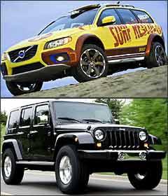 Volvo XC70SR e Jeep Wrangler Ultimate 392 (Volvo/Divulgação - Jeep/Divulgação) Volvo XC70SR e Jeep Wrangler Ultimate 392 (Volvo/Divulgação - Jeep/Divulgação)