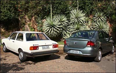 Evolução da espécie: lado a lado, é nítida a evolução do Volkswagen Voyage nas duas gerações Evolução da espécie: lado a lado, é nítida a evolução do Volkswagen Voyage nas duas gerações