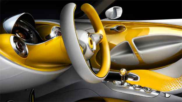 Interior mescla tons de amarelo, branco perolado e alumínio (Smart/Divulgação) Interior mescla tons de amarelo, branco perolado e alumínio (Smart/Divulgação)