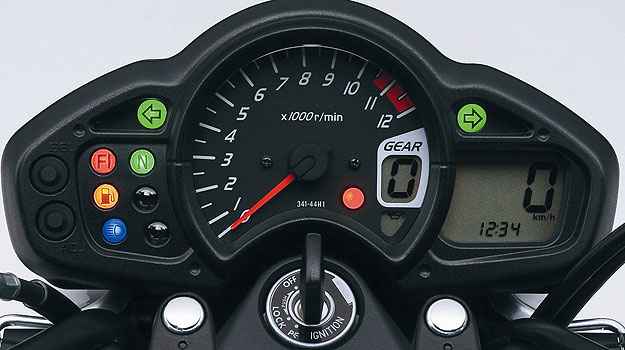 O painel da Gladius 650 mescla elementos analógicos e digitais (Suzuki/Divulgação) O painel da Gladius 650 mescla elementos analógicos e digitais (Suzuki/Divulgação)