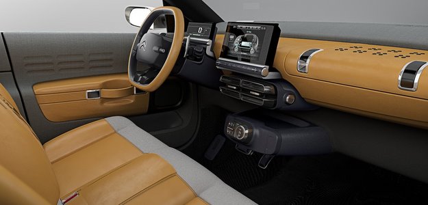 No interior do Cactus o destaque vai para o acabamento marrom e uma tela grande multimídia (Citroen/divulgação) No interior do Cactus o destaque vai para o acabamento marrom e uma tela grande multimídia (Citroen/divulgação)