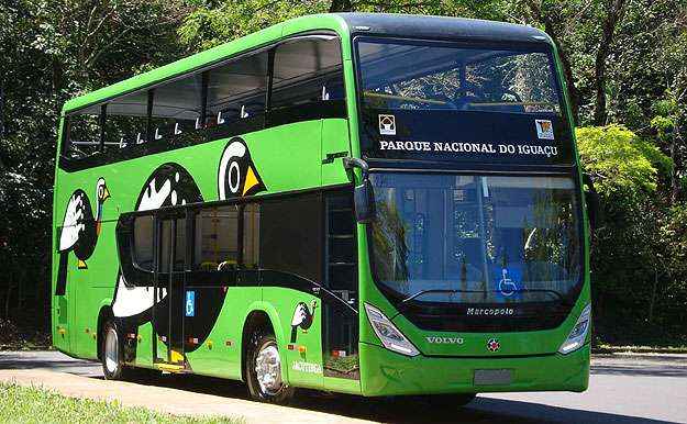 Marcopolo Viale DD Sunny com chassi Volvo B-125 RH possui motores a diesel e elétrico (Bruno Freitas/EM/D.A.Press ) Marcopolo Viale DD Sunny com chassi Volvo B-125 RH possui motores a diesel e elétrico (Bruno Freitas/EM/D.A.Press )
