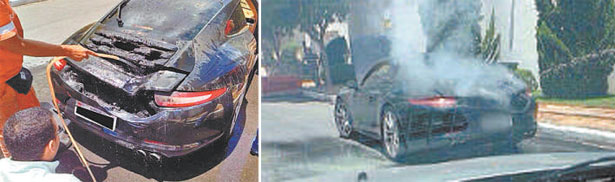 Porsche 911 pega fogo em BH e concessionária diz que fez recall. Se fez, foi malfeito (Arquivo pessoal) Porsche 911 pega fogo em BH e concessionária diz que fez recall. Se fez, foi malfeito (Arquivo pessoal)