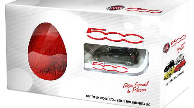 Ovo de Páscoa da Fiat vinha com uma miniatura de um de seus modelos (Fiat/Divulgação) Ovo de Páscoa da Fiat vinha com uma miniatura de um de seus modelos (Fiat/Divulgação)