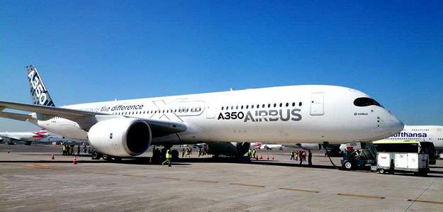 Airbus A350-900 pousa no Aeroporto de Guarulhos/SP. A passagem da aeronave pelo país faz parte de uma das etapas do processo de certificação do modelo (Marcello Oliveira/EM/D.A.Press) Airbus A350-900 pousa no Aeroporto de Guarulhos/SP. A passagem da aeronave pelo país faz parte de uma das etapas do processo de certificação do modelo (Marcello Oliveira/EM/D.A.Press)