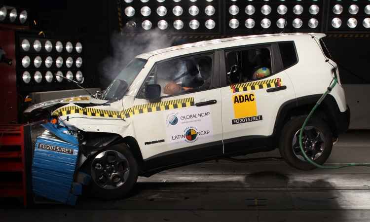 Teste de colisão do Jeep Renegade, que obteve nota máxima para proteção de adultos e crianças - Latin NCAP/Divulgação